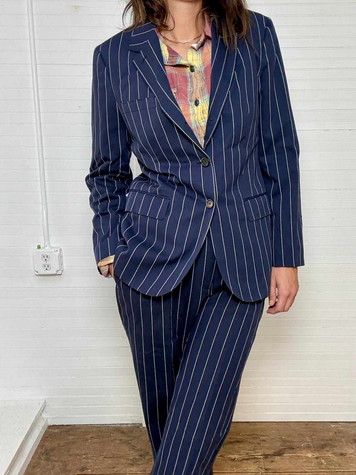 Pre-Loved POLO Ralph Lauren Navy Blue Pinstripe Suit