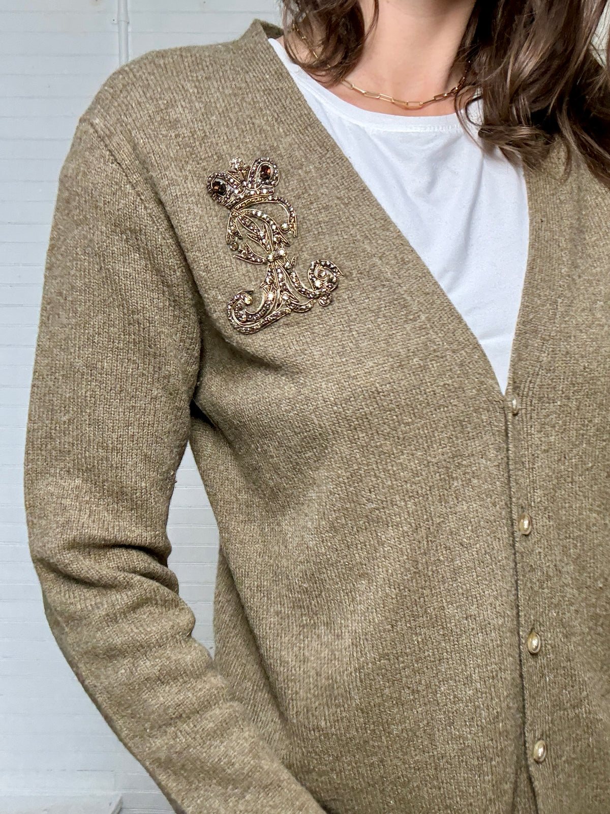 Vintage Ralph Lauren Embellished Cardigan Sweater