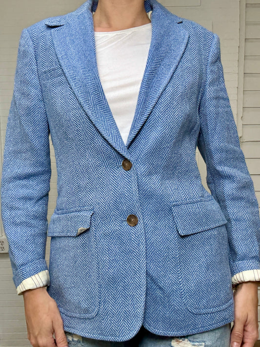 Pre-Loved POLO Ralph Lauren Blue Tweed Blazer