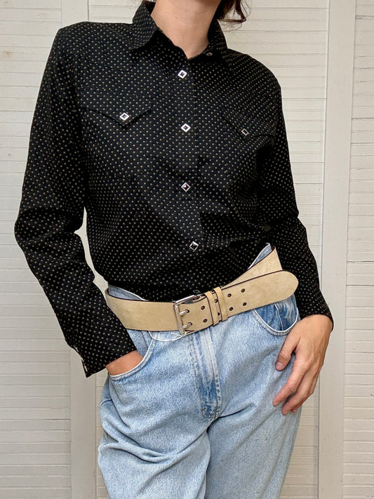 Pre-Loved RRL Ralph Lauren Black and Yellow Western Shirt