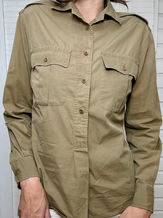 Vintage Ralph Lauren Purple Label Khaki Button Up Shirt