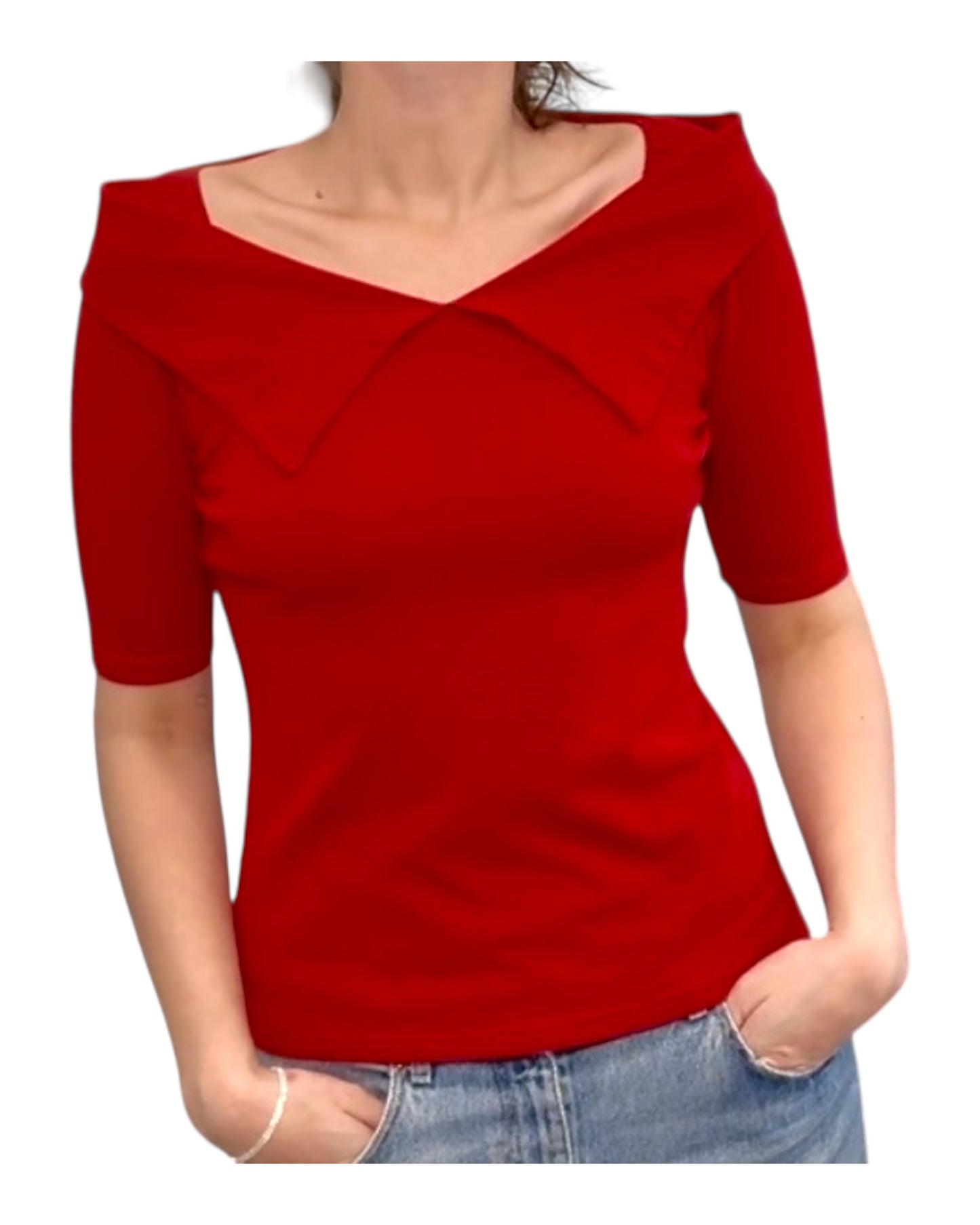 Pre-Loved Red Off-Shoulder Top