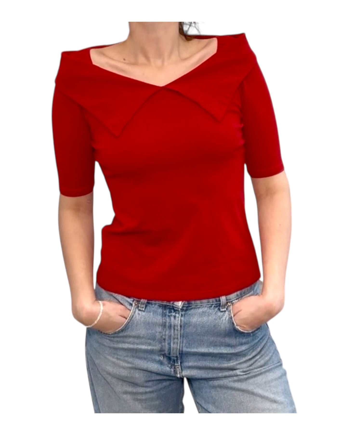 Pre-Loved Red Off-Shoulder Top