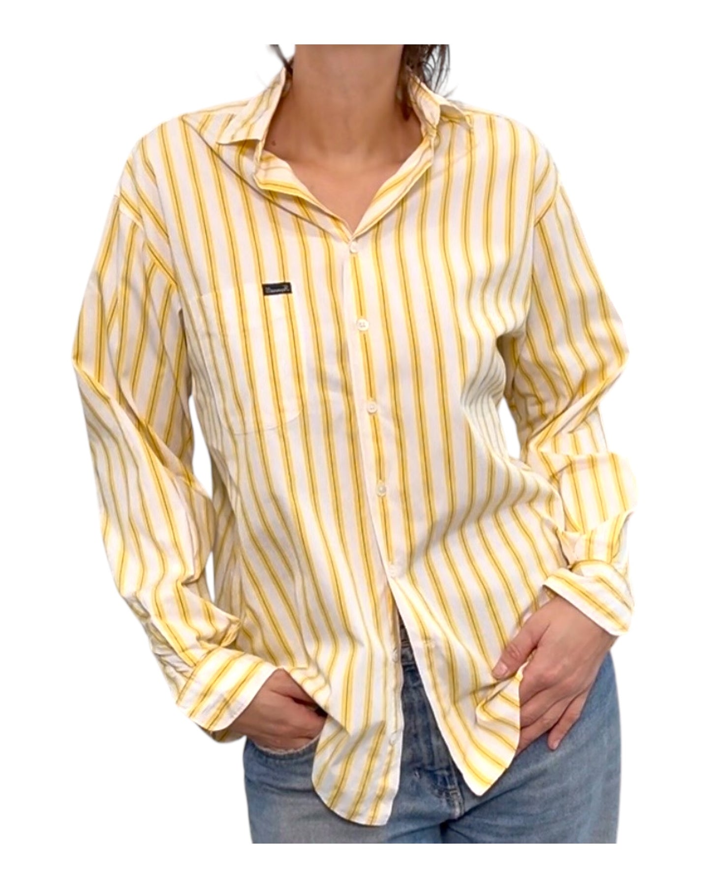Vintage Façonnable Yellow Stripe Top