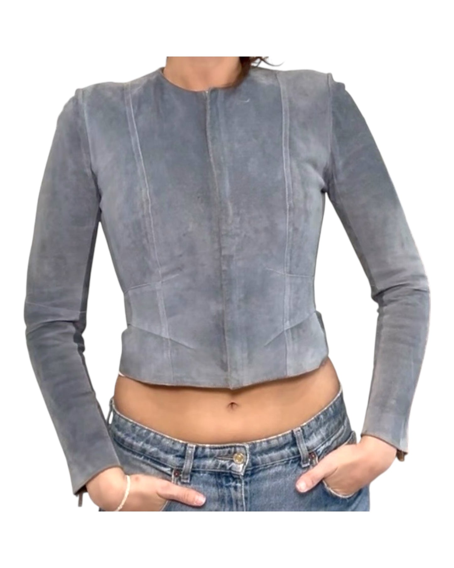 Vintage Christian Dior Blue Suede Jacket