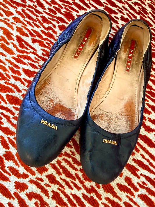 Vintage Prada Black Flats
