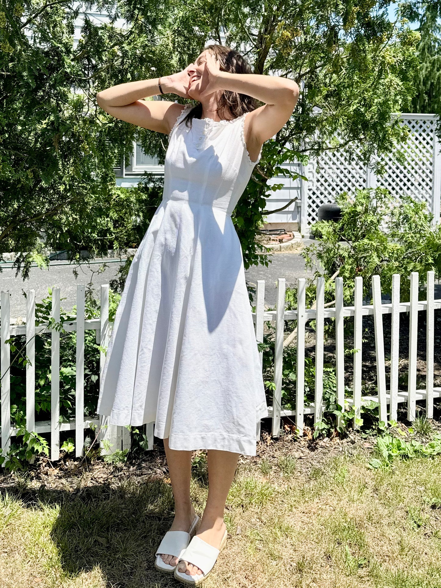 Vintage 1950's Anne Fogarty Cotton A-Line Midi Dress