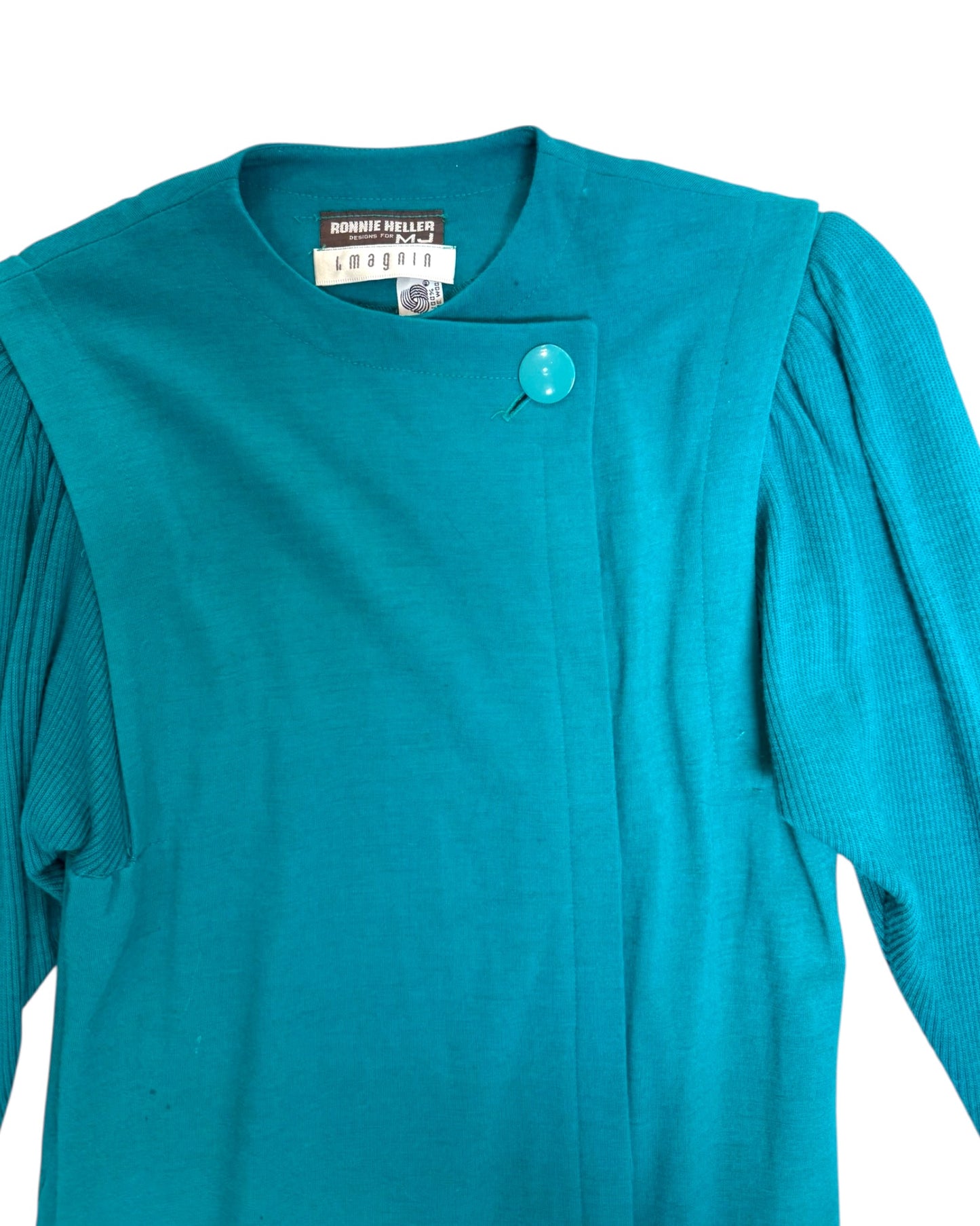 Vintage I.Magnin Teal Mini Dress