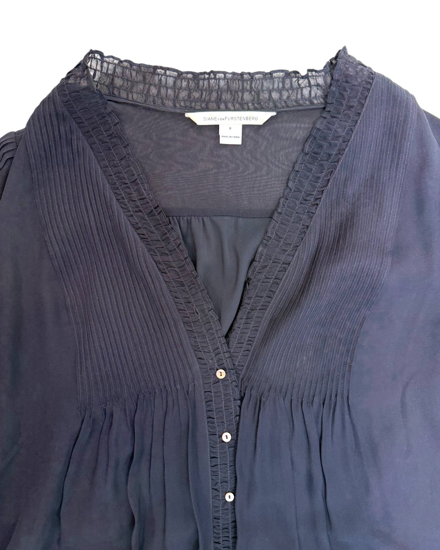 Vintage Diane Von Furstenberg Navy Blue Tent Dress