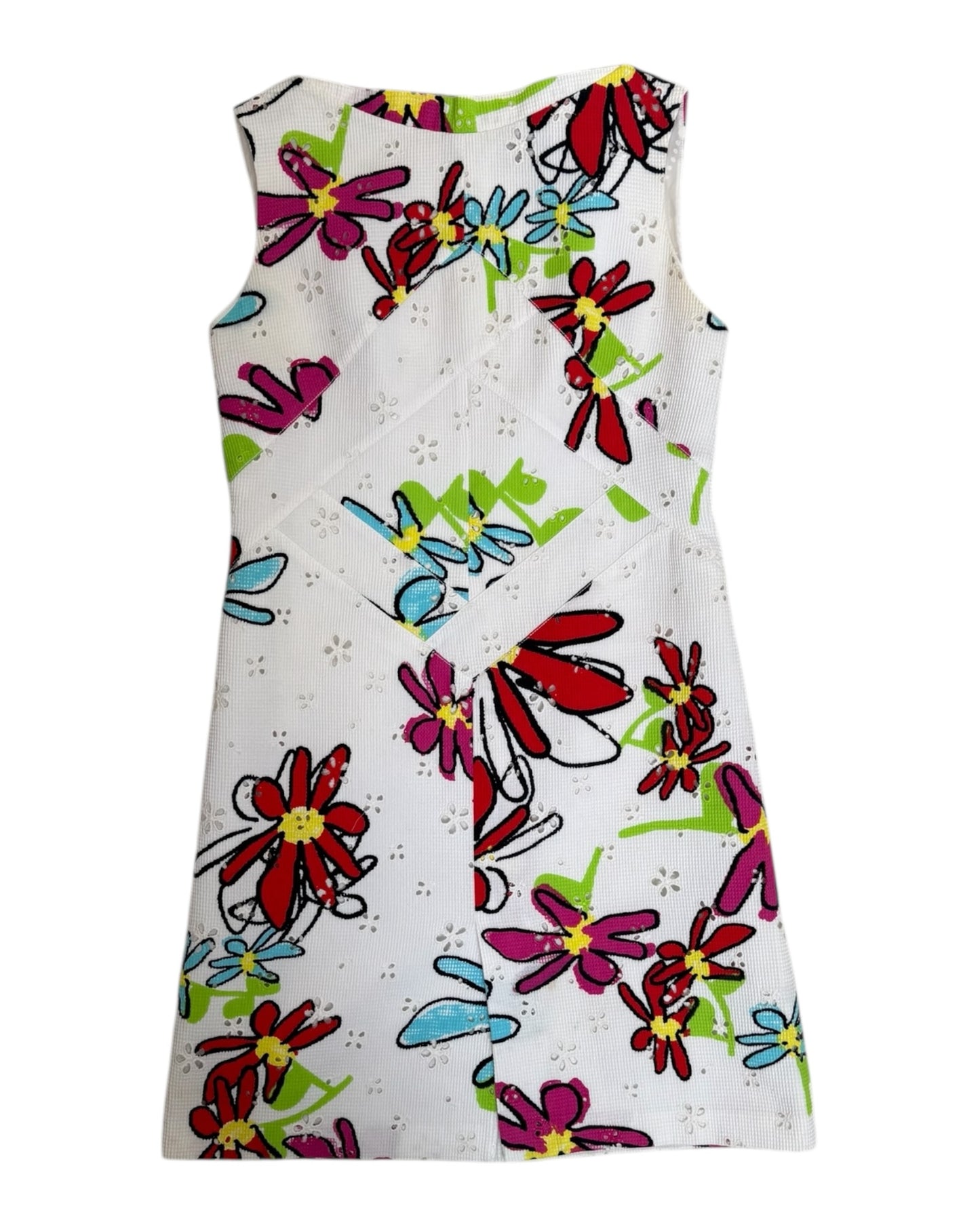Vintage Christian Lacroix Floral Eyelet Shift Dress