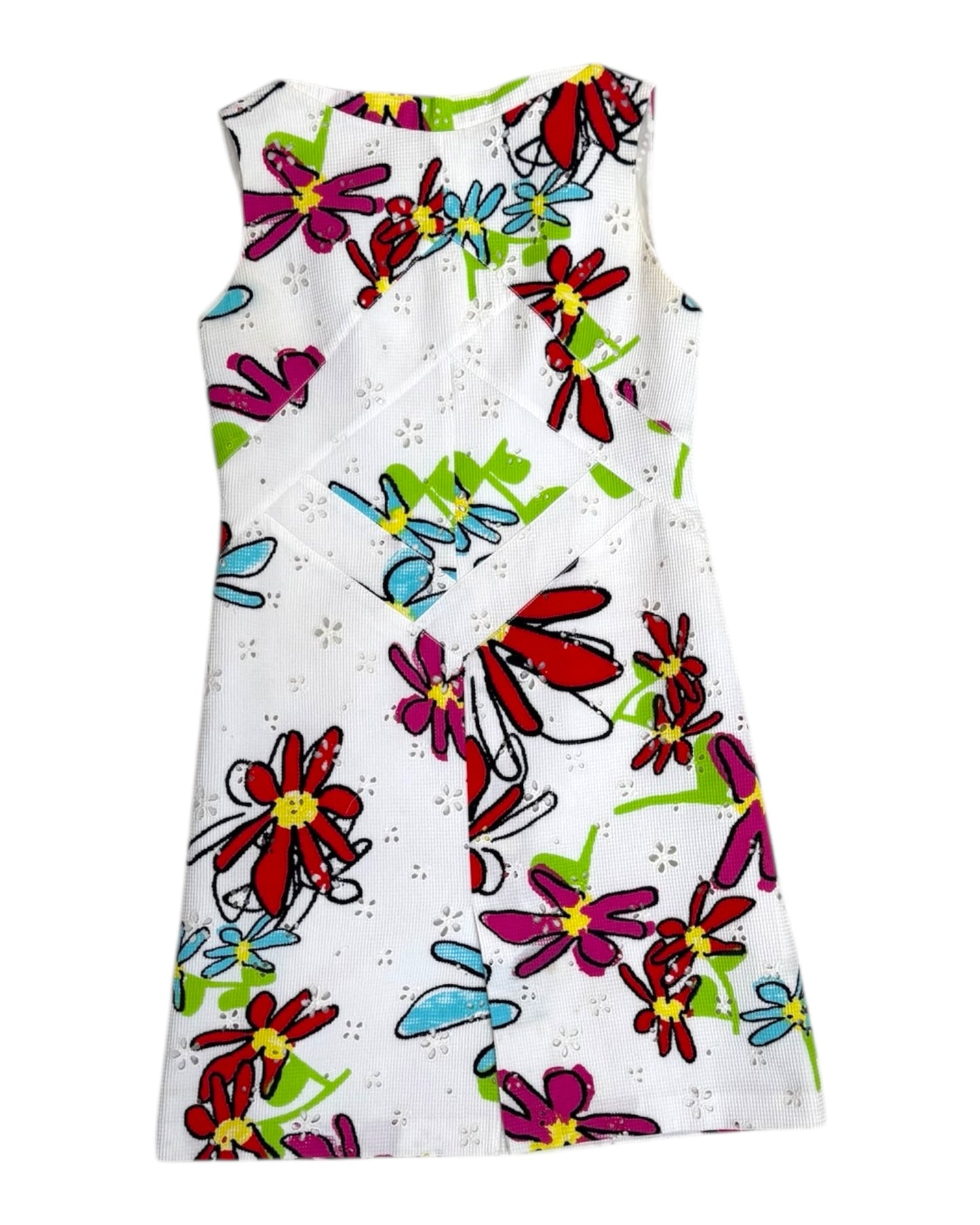 Vintage Christian Lacroix Floral Eyelet Shift Dress