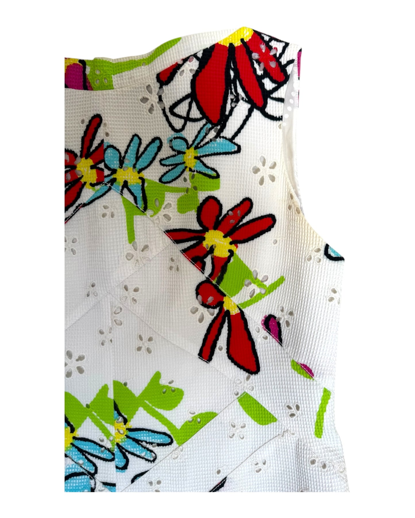 Vintage Christian Lacroix Floral Eyelet Shift Dress