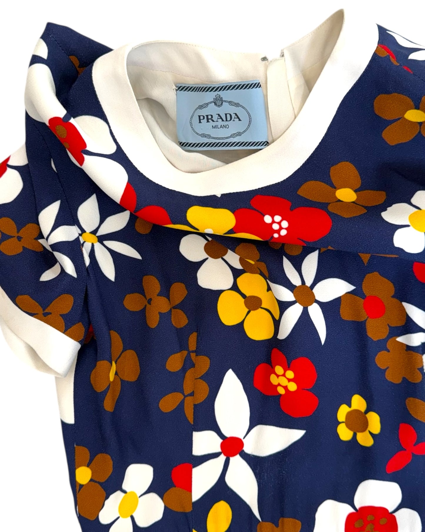 Pre-Loved Prada Navy Blue Floral Maxi Dress