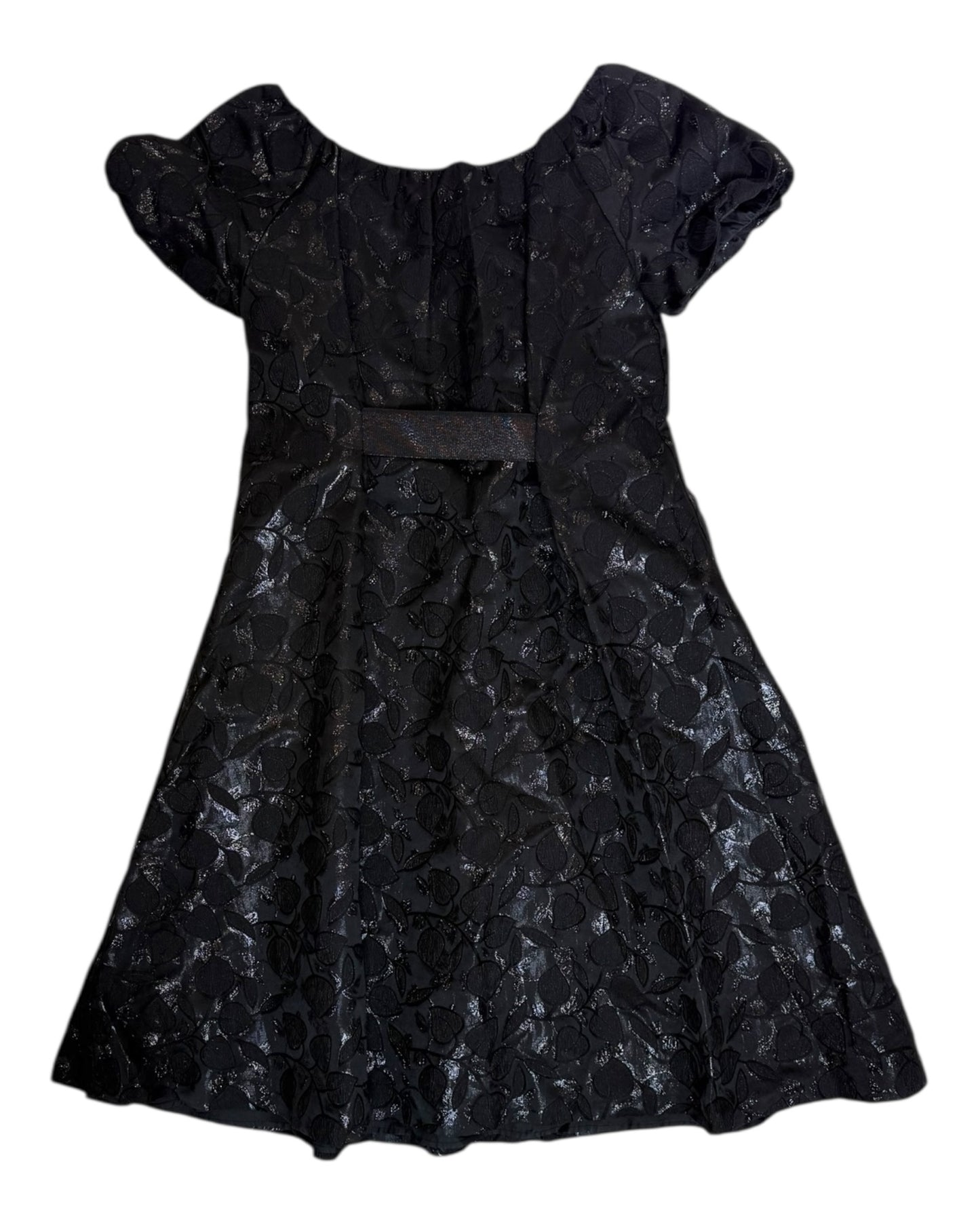 Vintage 2000s Moschino Black Floral Dress with Ribbon