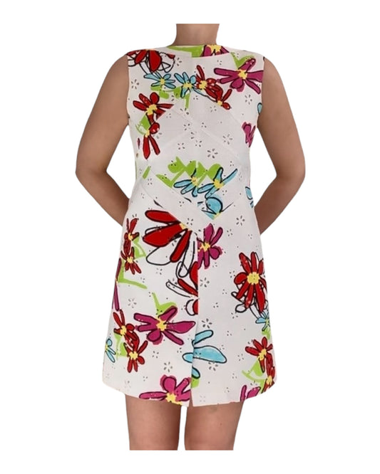 Vintage Christian Lacroix Floral Eyelet Shift Dress