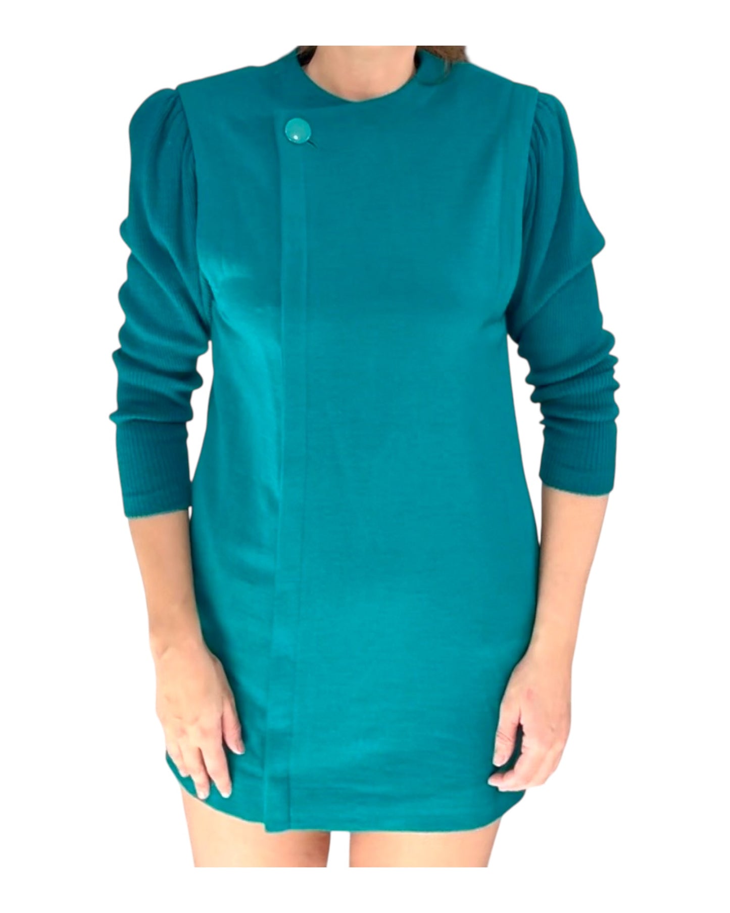 Vintage I.Magnin Teal Mini Dress