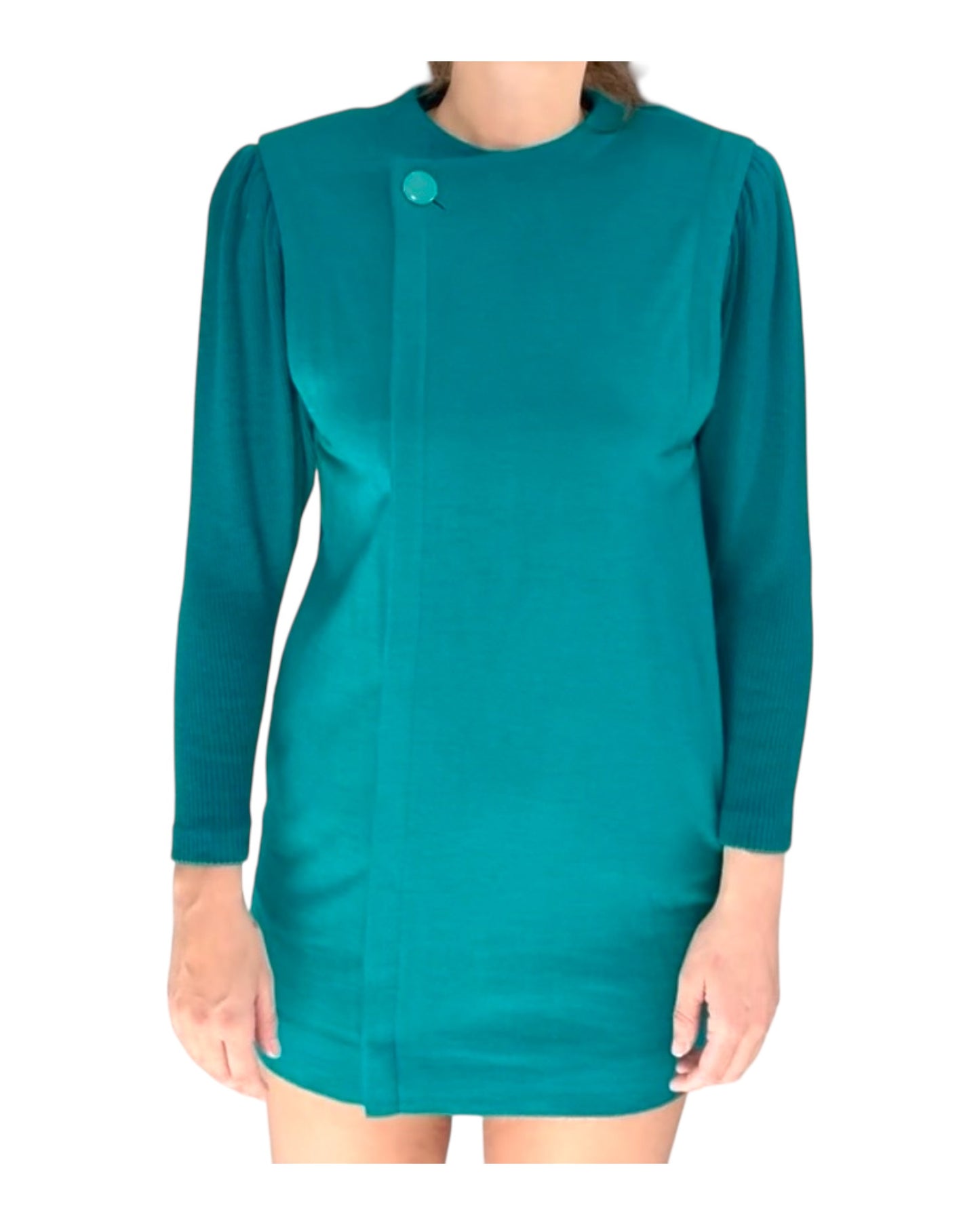 Vintage I.Magnin Teal Mini Dress