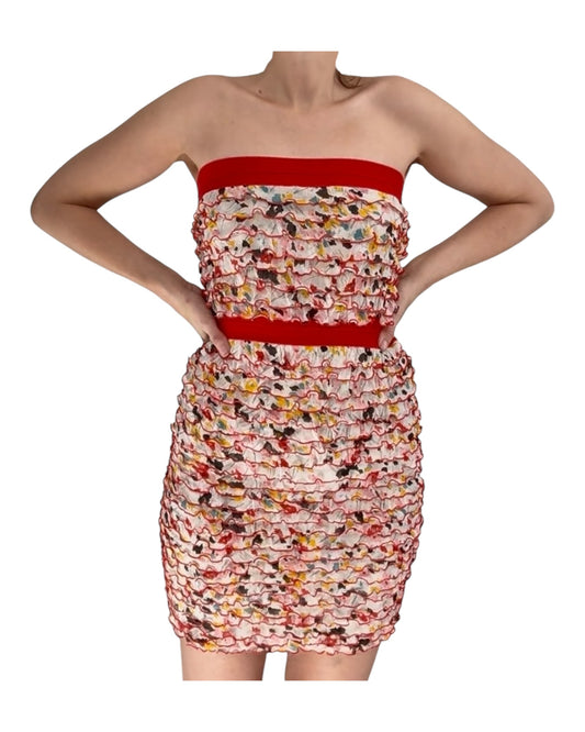 Vintage Diane Von Furstenberg Multicolor Ruffle Dress