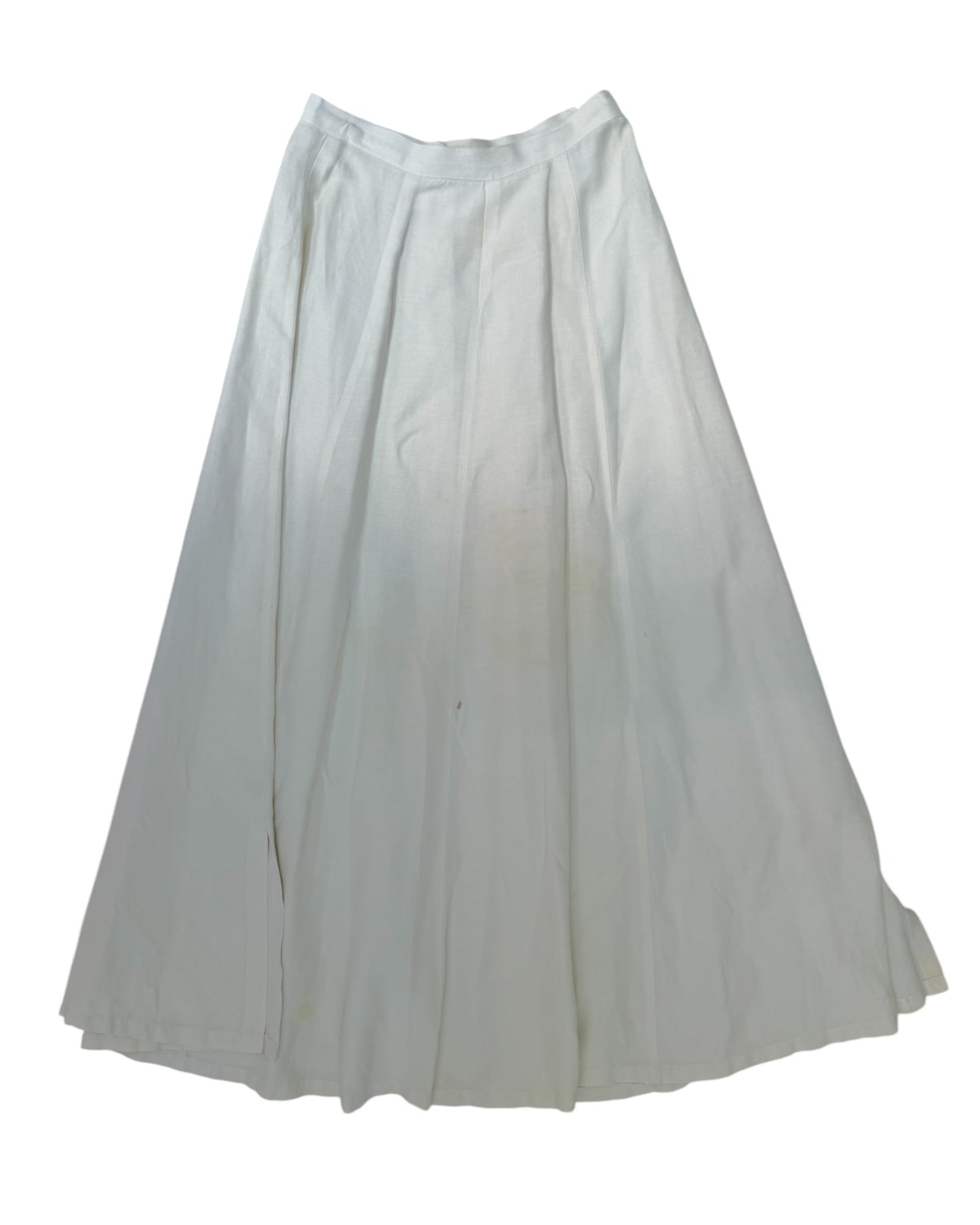 Vintage Linen Button-Up Midi Skirt