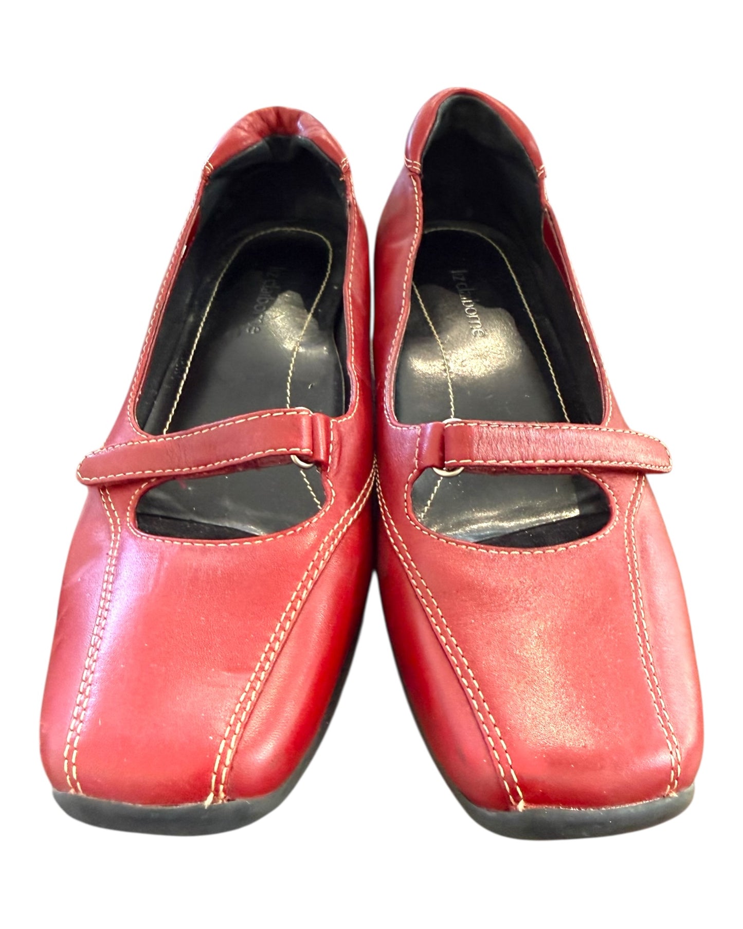 Vintage Red Mary-Jane Sneaker-esque Flats