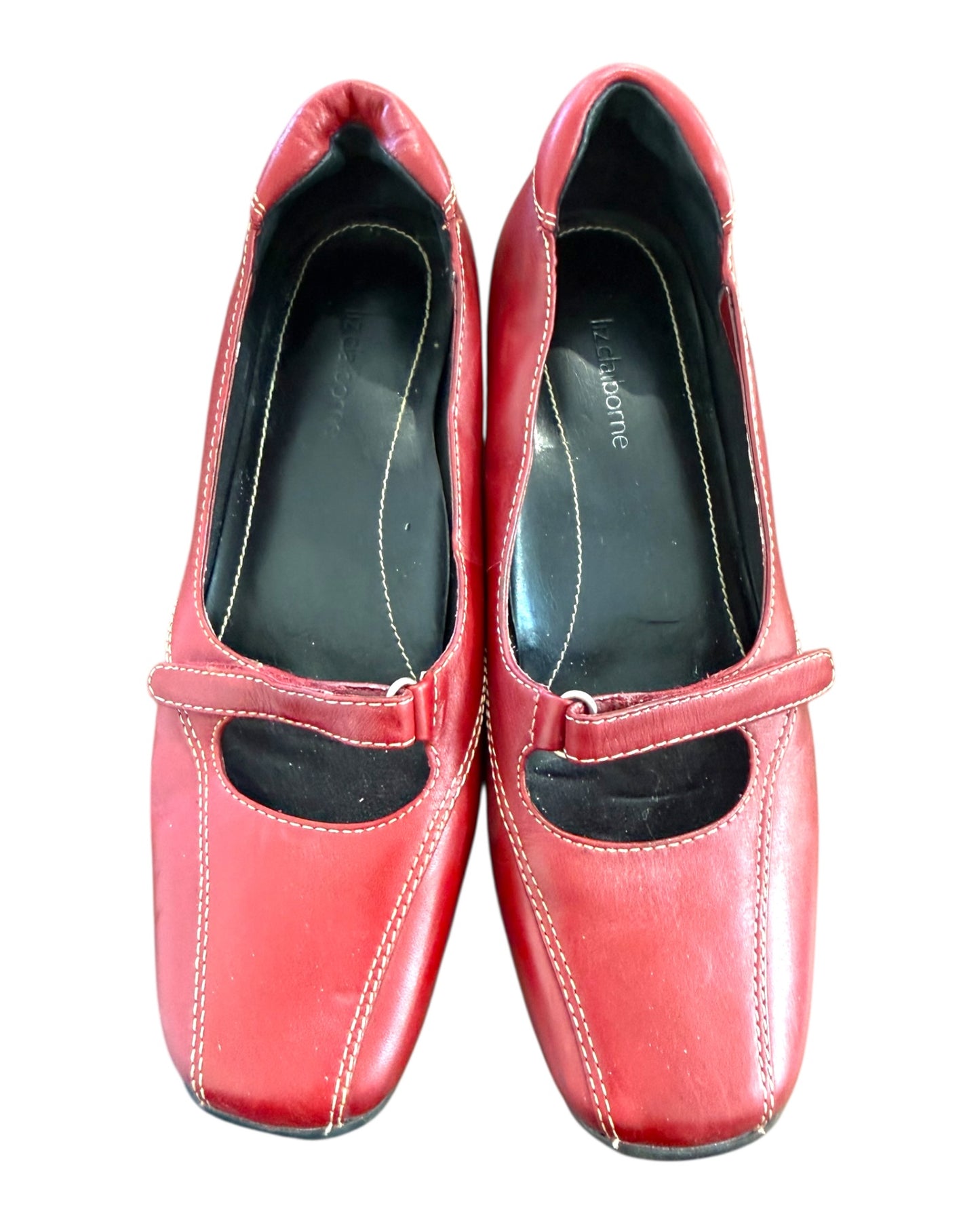 Vintage Red Mary-Jane Sneaker-esque Flats