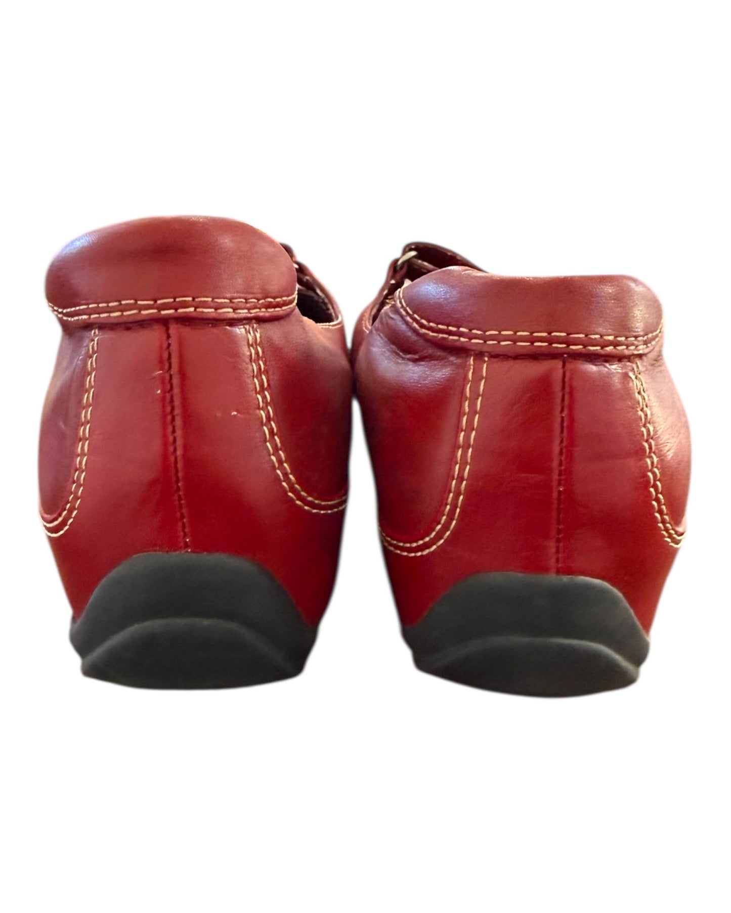 Vintage Red Mary-Jane Sneaker-esque Flats