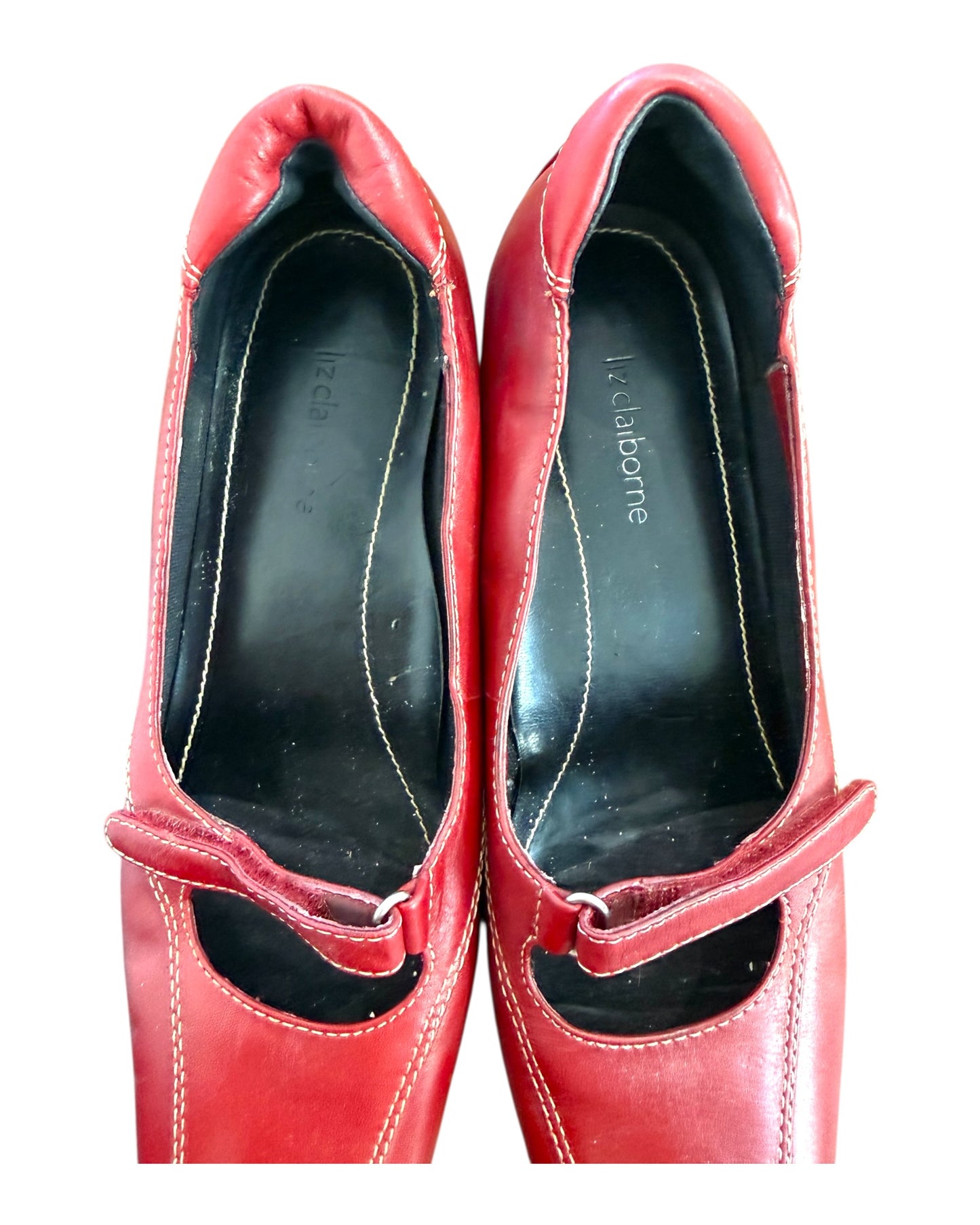 Vintage Red Mary-Jane Sneaker-esque Flats