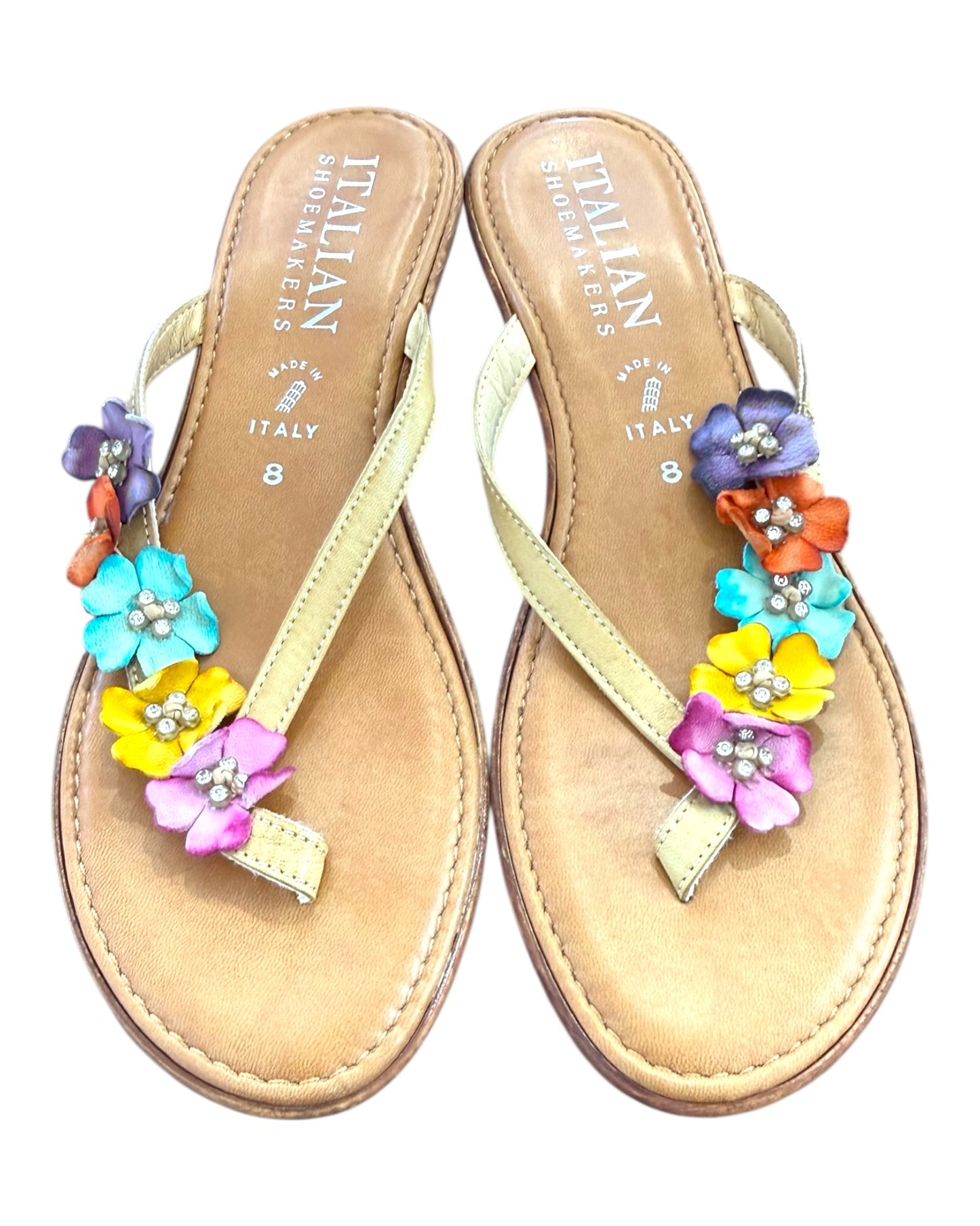 Vintage Y2K Floral Flip Flop Wedges