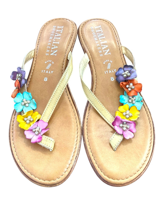 Vintage Y2K Floral Flip Flop Wedges