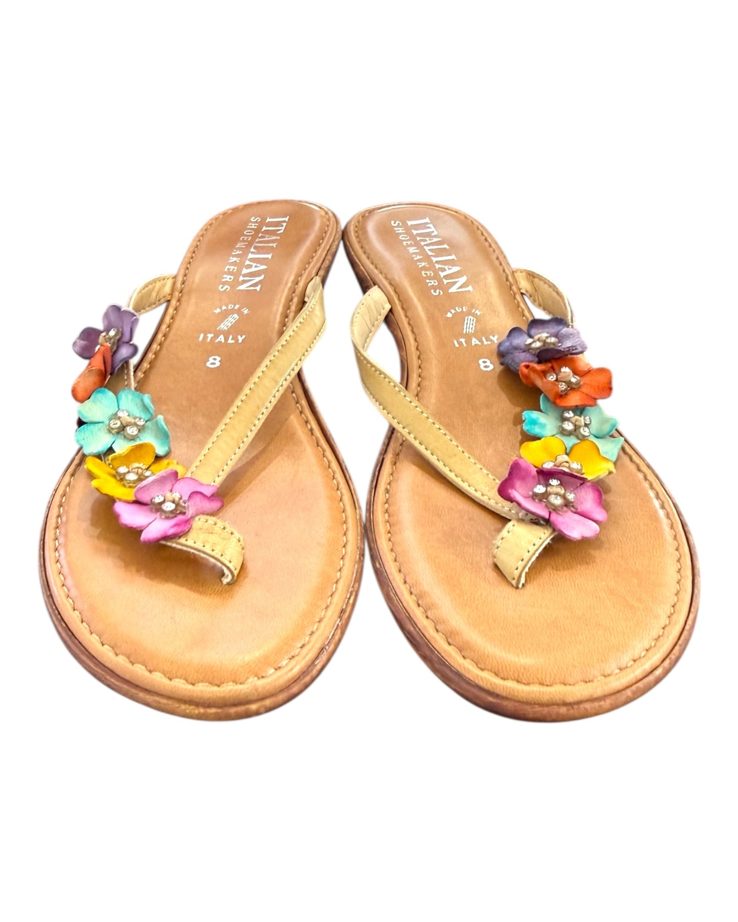 Vintage Y2K Floral Flip Flop Wedges