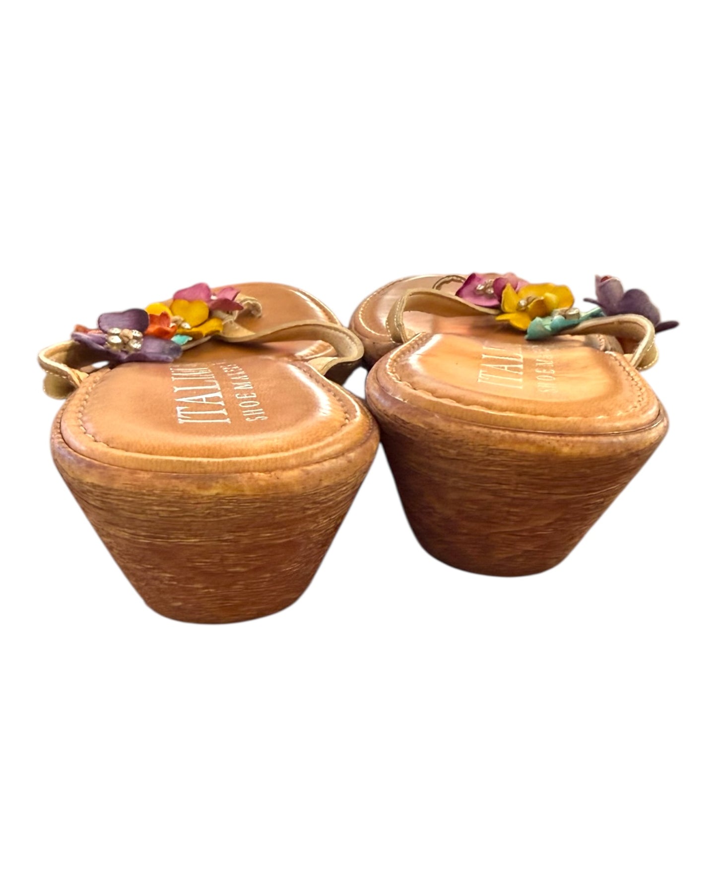 Vintage Y2K Floral Flip Flop Wedges