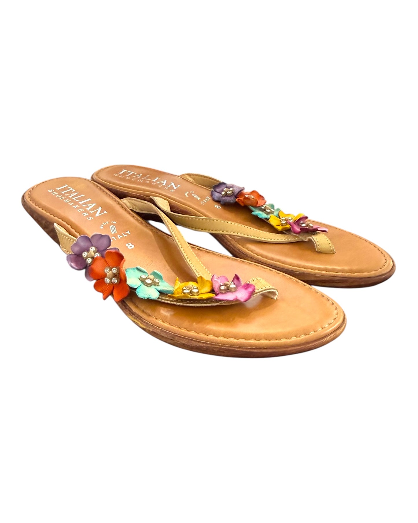 Vintage Y2K Floral Flip Flop Wedges