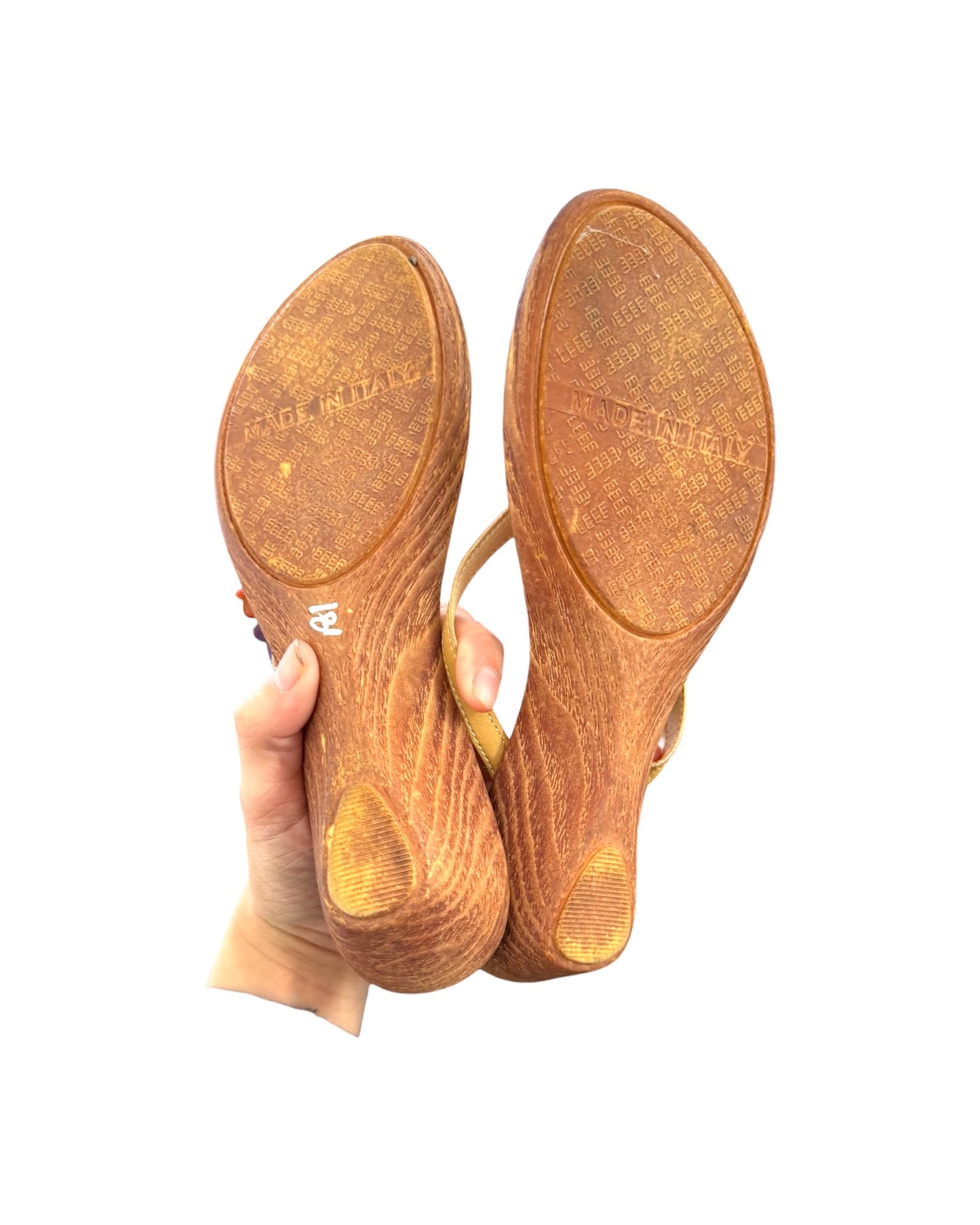Vintage Y2K Floral Flip Flop Wedges