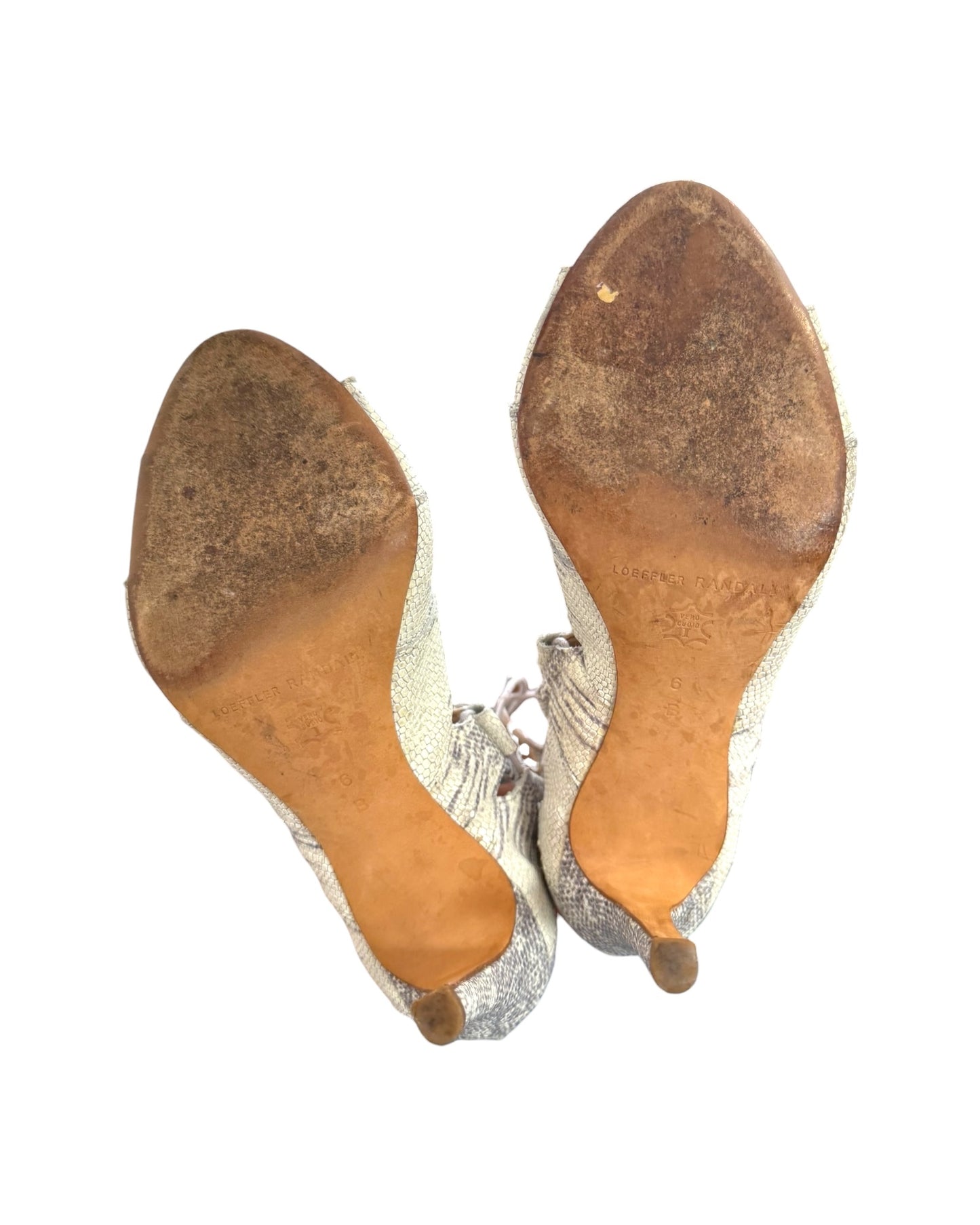 Vintage Loeffler Randall Snakeskin Gladiator Heels