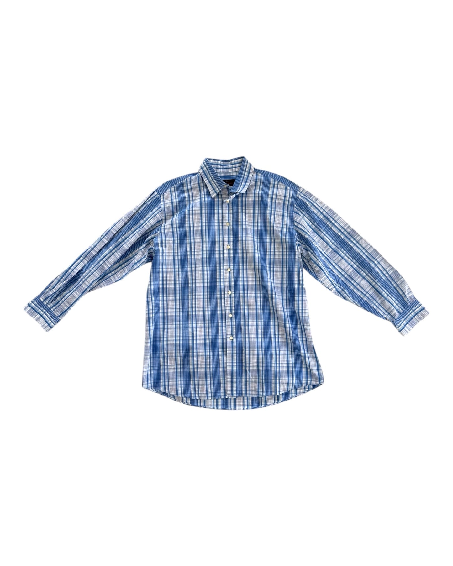 Vintage Etro Light Blue Plaid Shirt