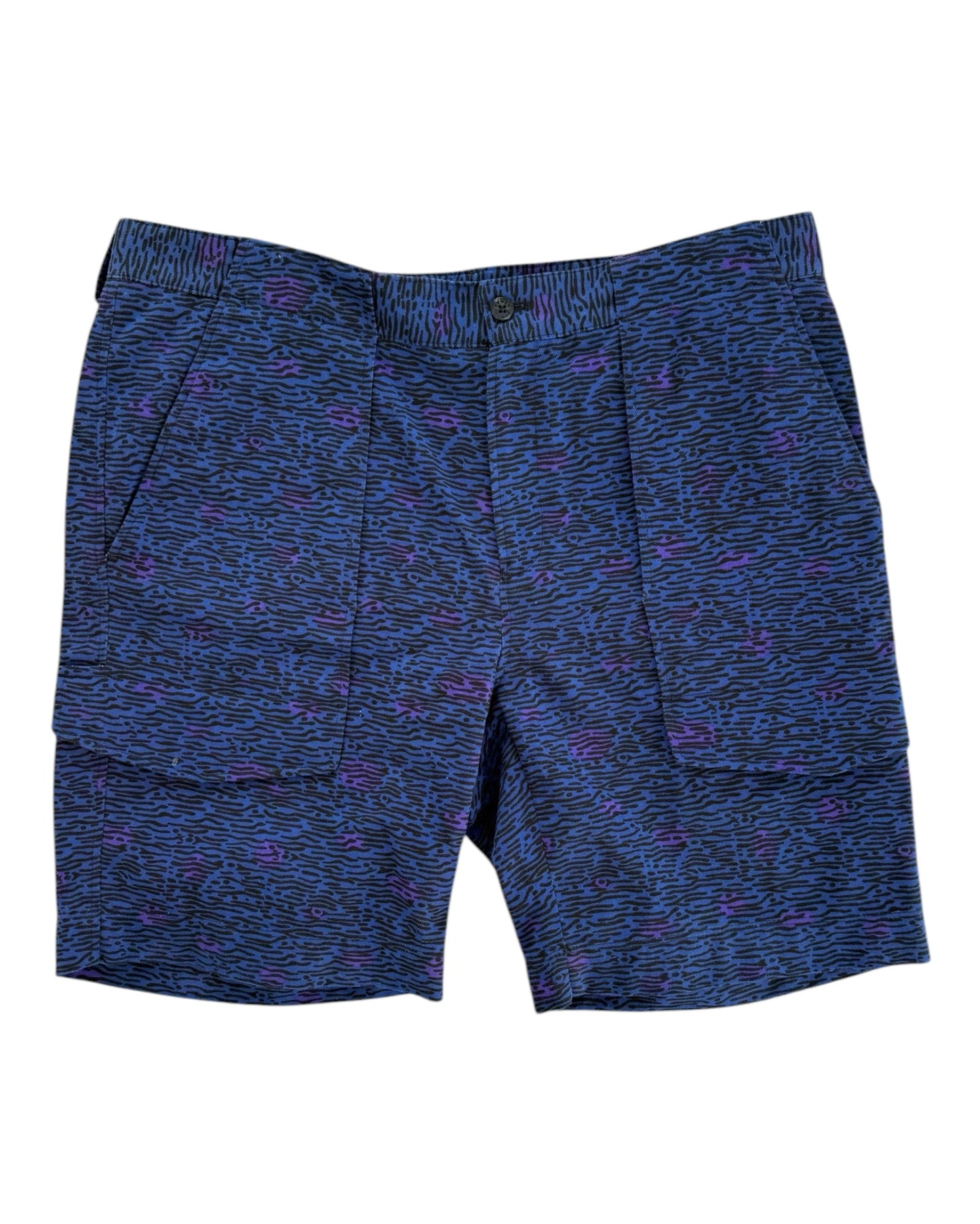 Vintage Kenzo Zebra Print Blue Shorts