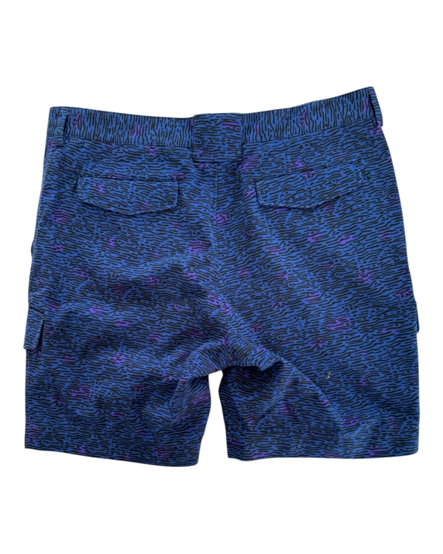Vintage Kenzo Zebra Print Blue Shorts