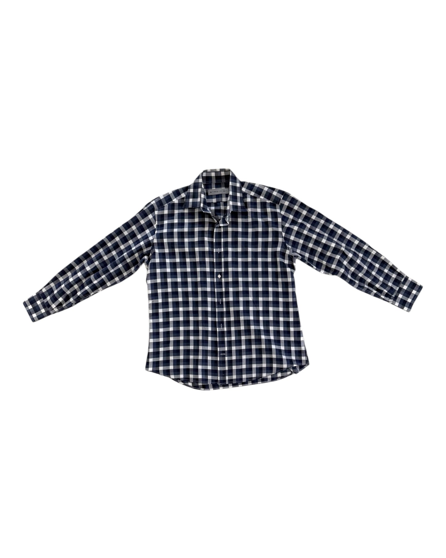 Pre-Loved Etro Navy Blue Plaid Shirt