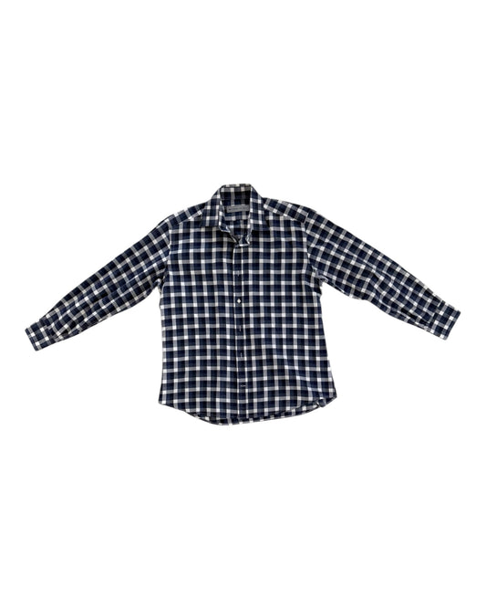 Pre-Loved Etro Navy Blue Plaid Shirt