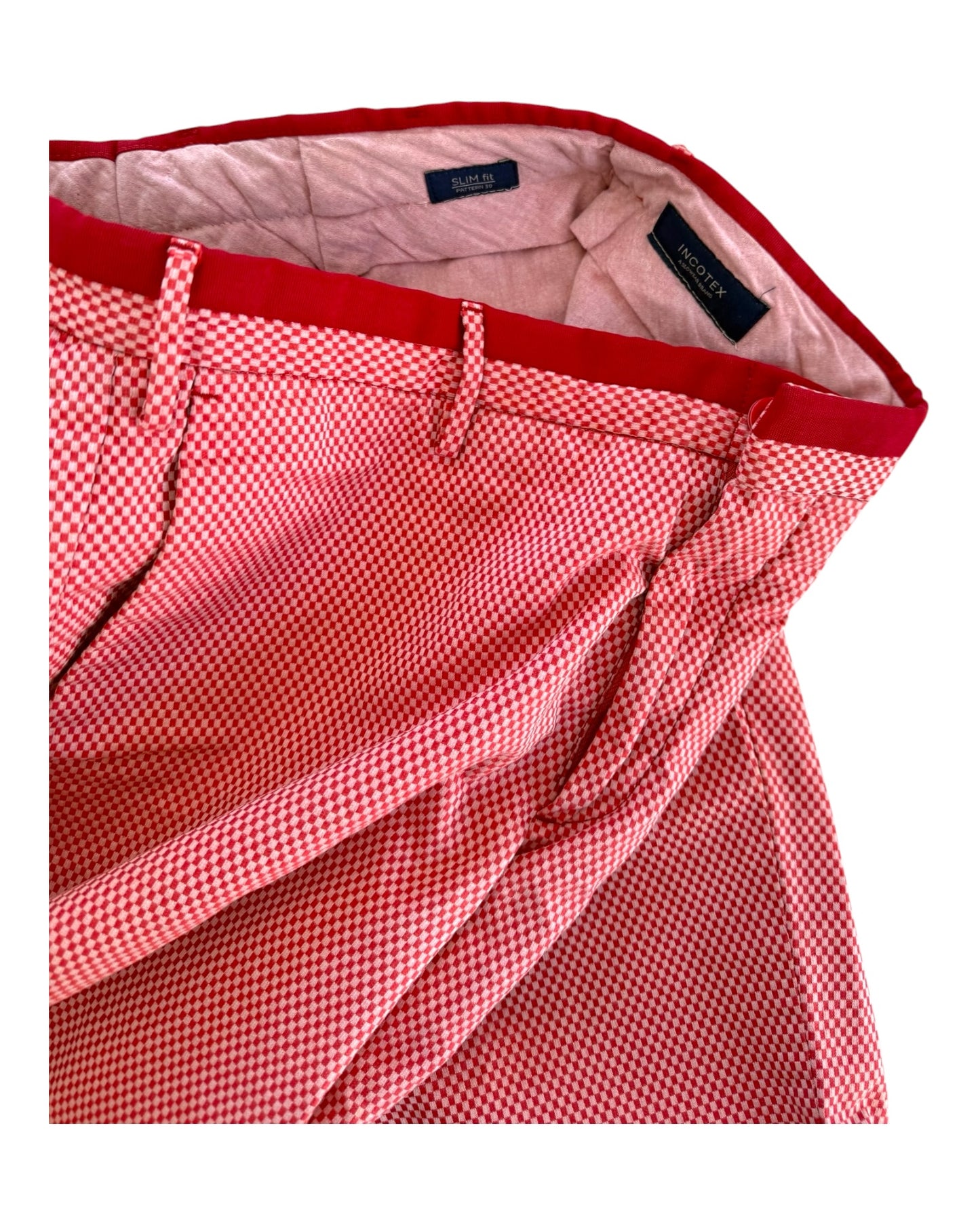 Pre-Loved Incotex Red Checker Shorts