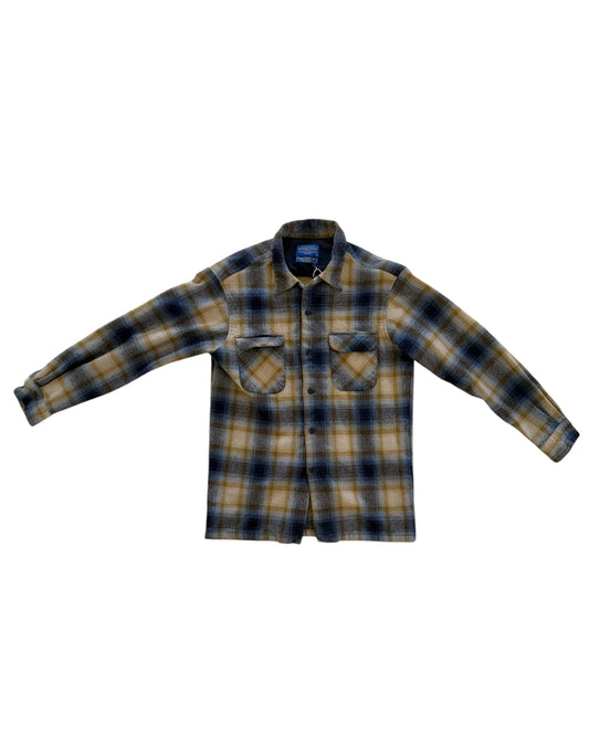 Vintage Pendleton Green and Blue Plaid Wool Shirt