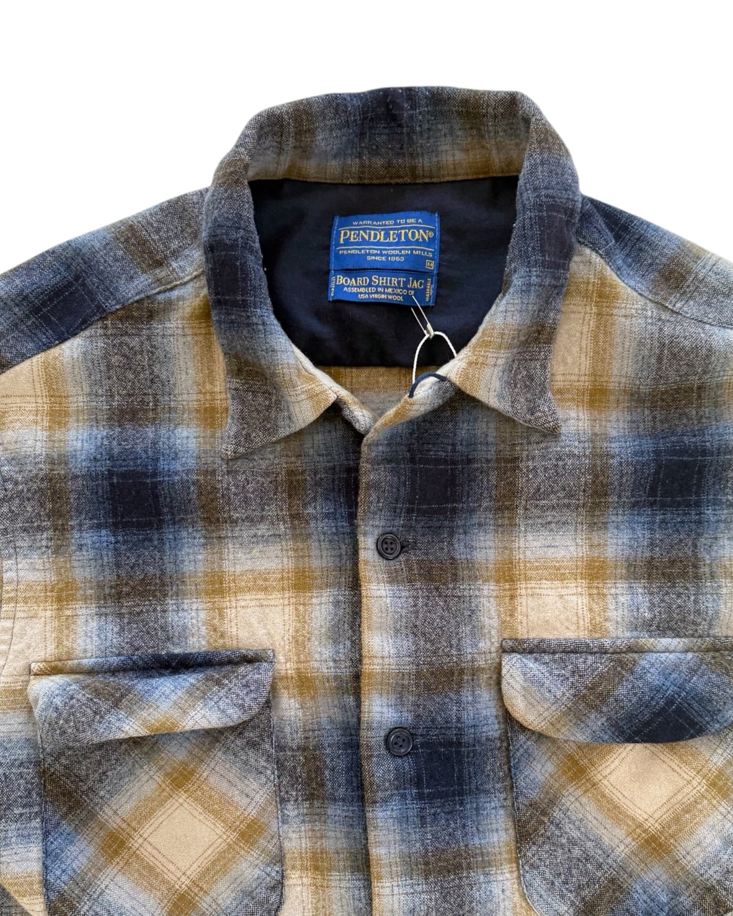 Vintage Pendleton Green and Blue Plaid Wool Shirt