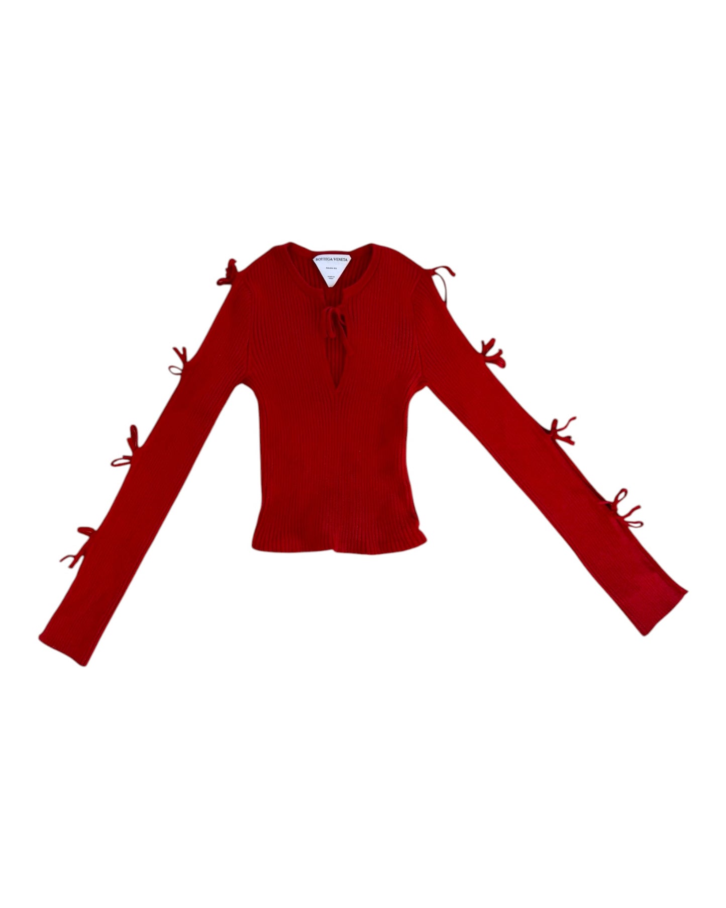 Pre-Loved Bottega Veneta Red Knit Crop Top