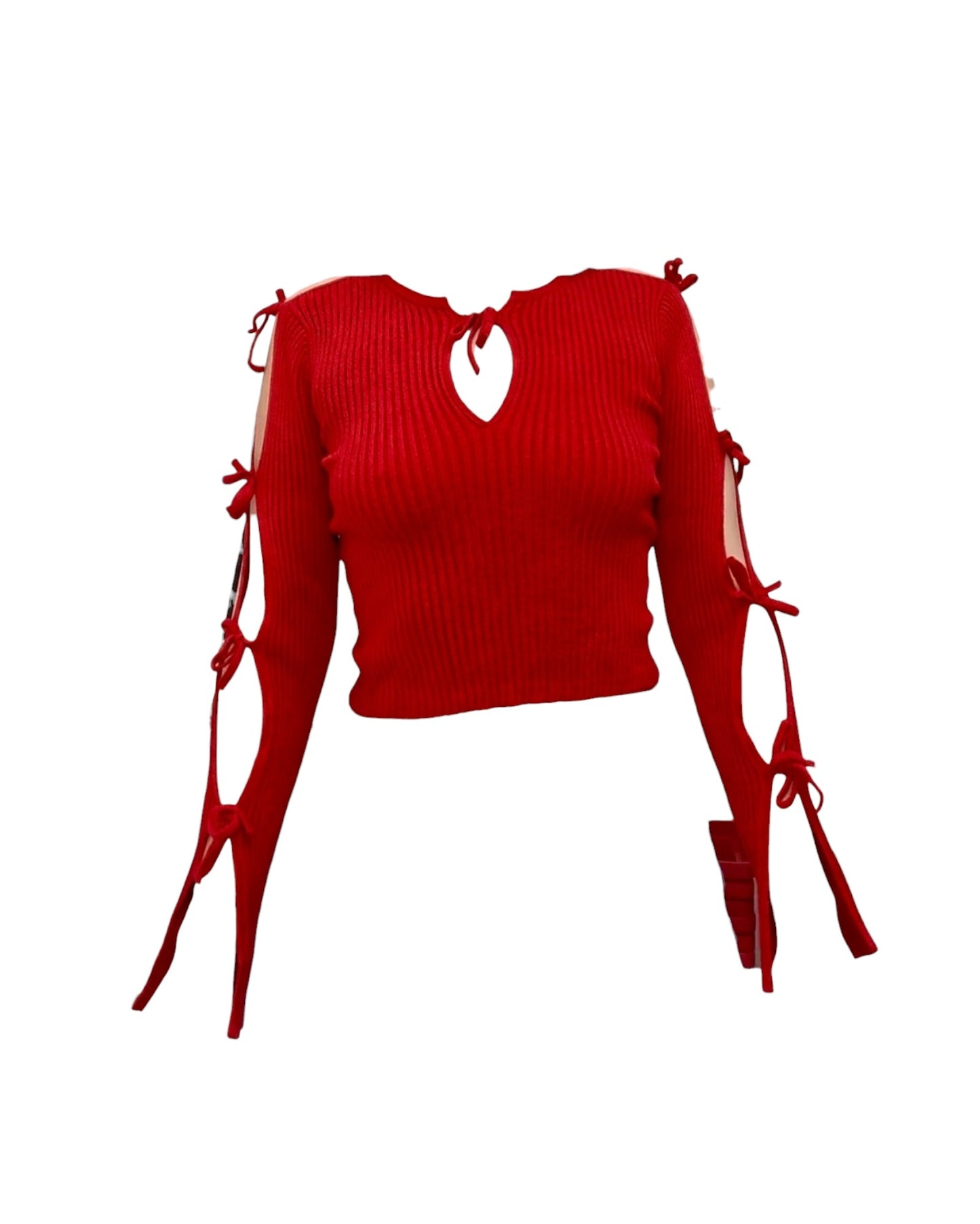 Pre-Loved Bottega Veneta Red Knit Crop Top