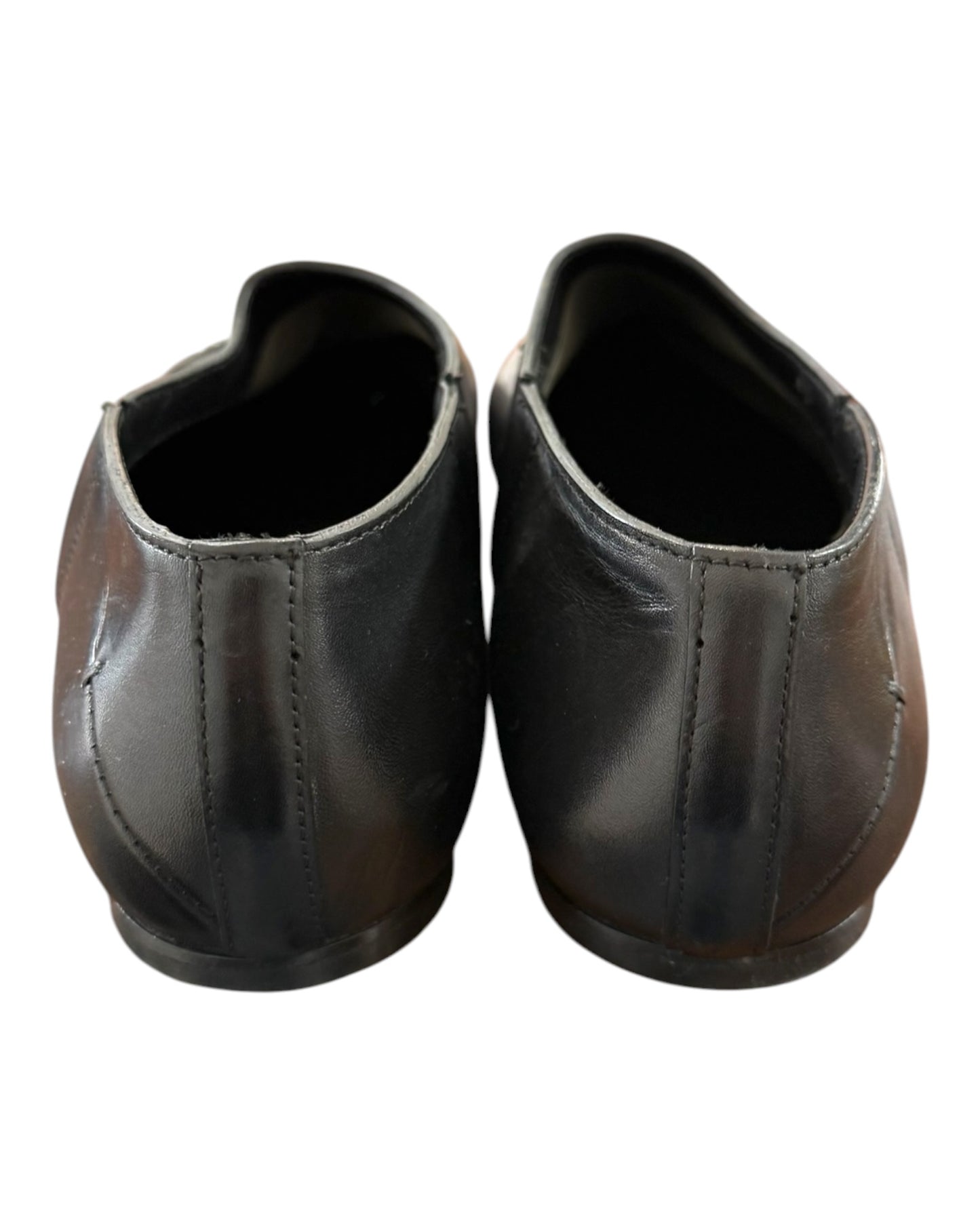 Vintage Costume National Black Leather Loafers with Studs
