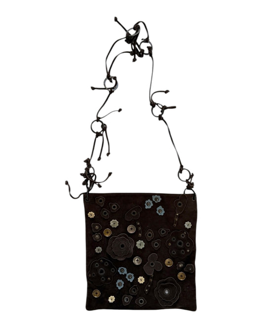 Pre-Loved Marni Brown Suede Floral Bag