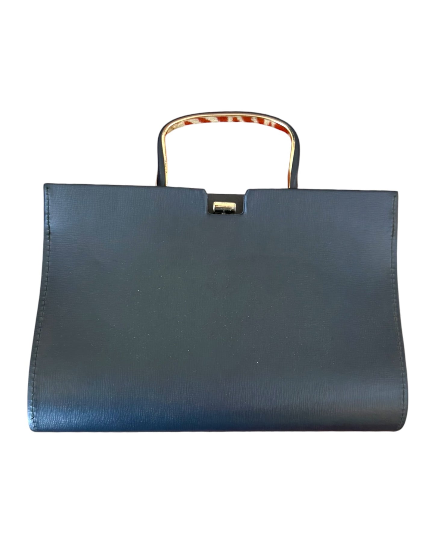 Vintage Navy Blue Clutch with Handle