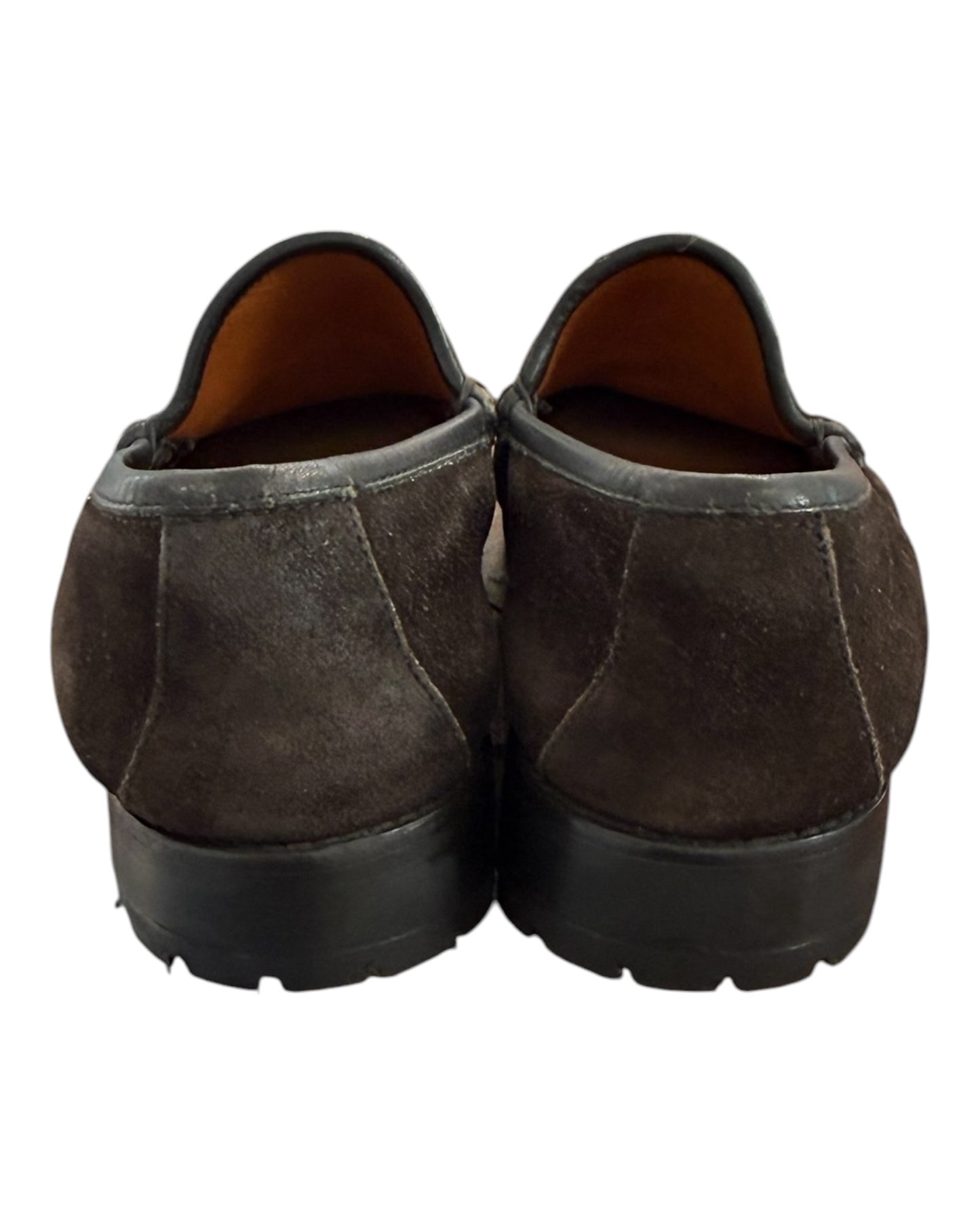 Vintage Gucci Horse Bit Brown Suede Loafers