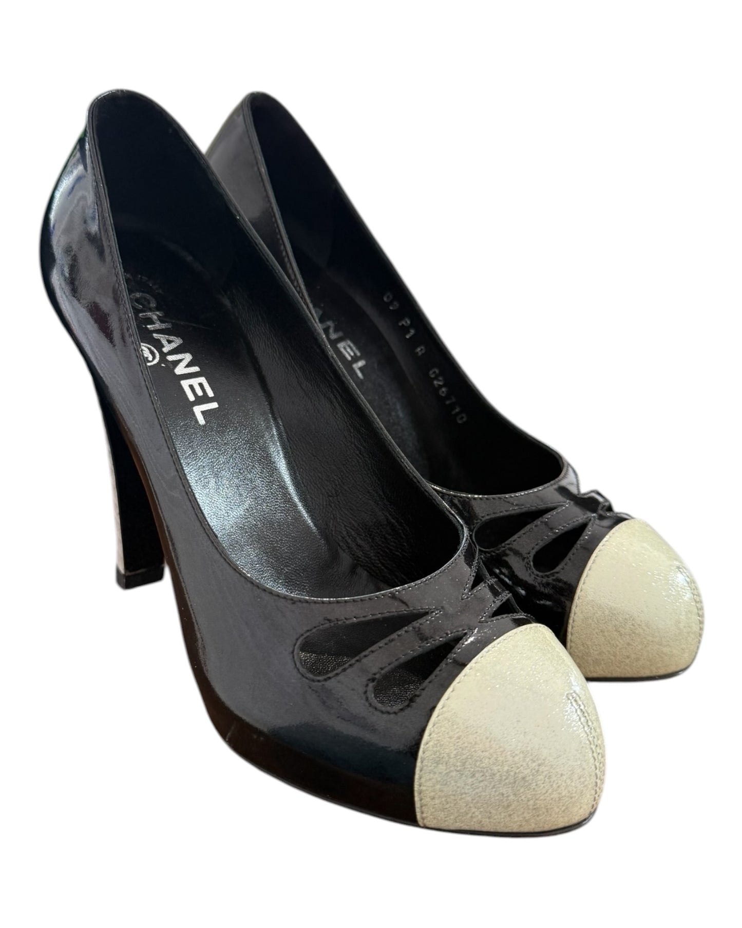 Vintage Chanel Black Sparkle Heels