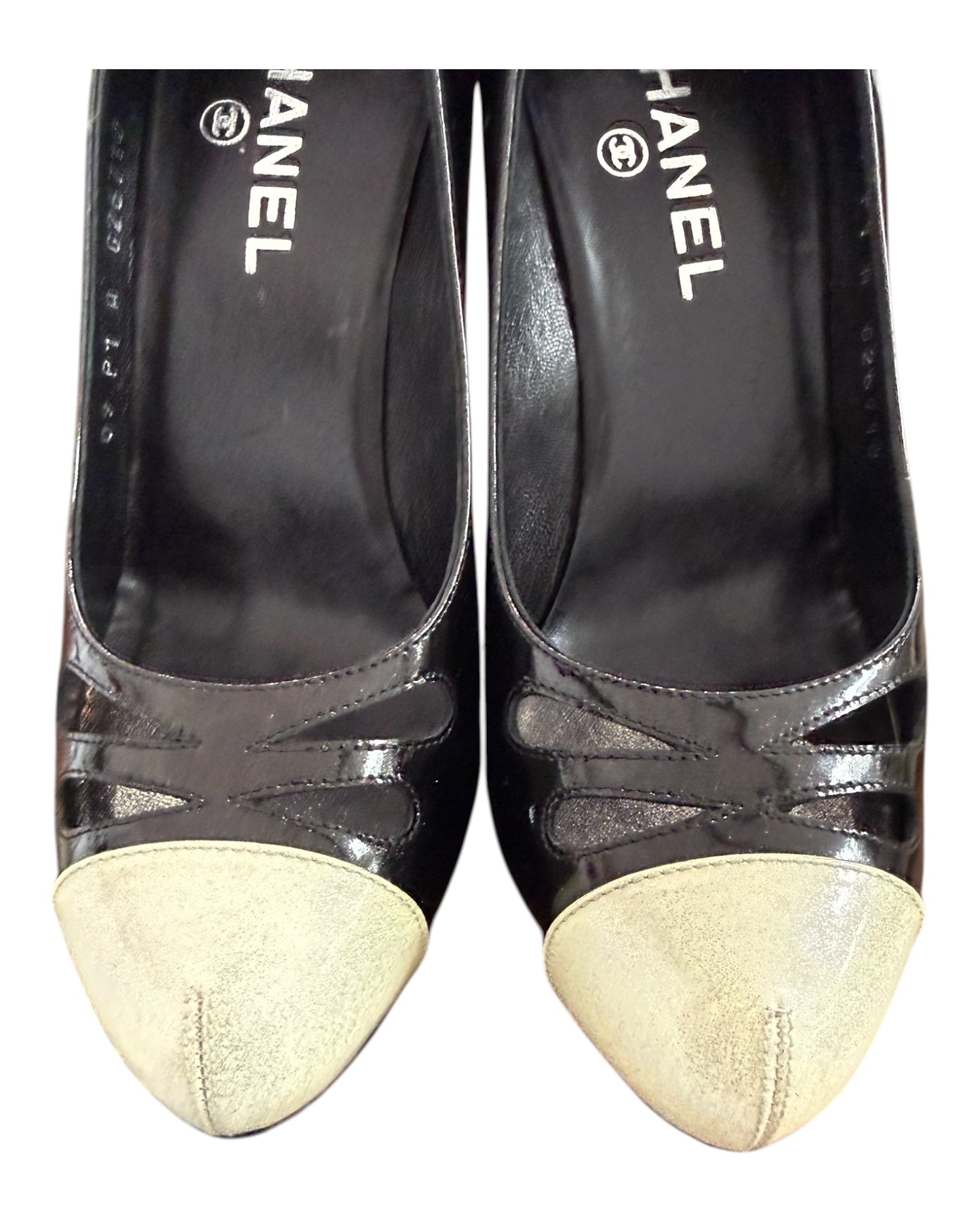 Vintage Chanel Black Sparkle Heels
